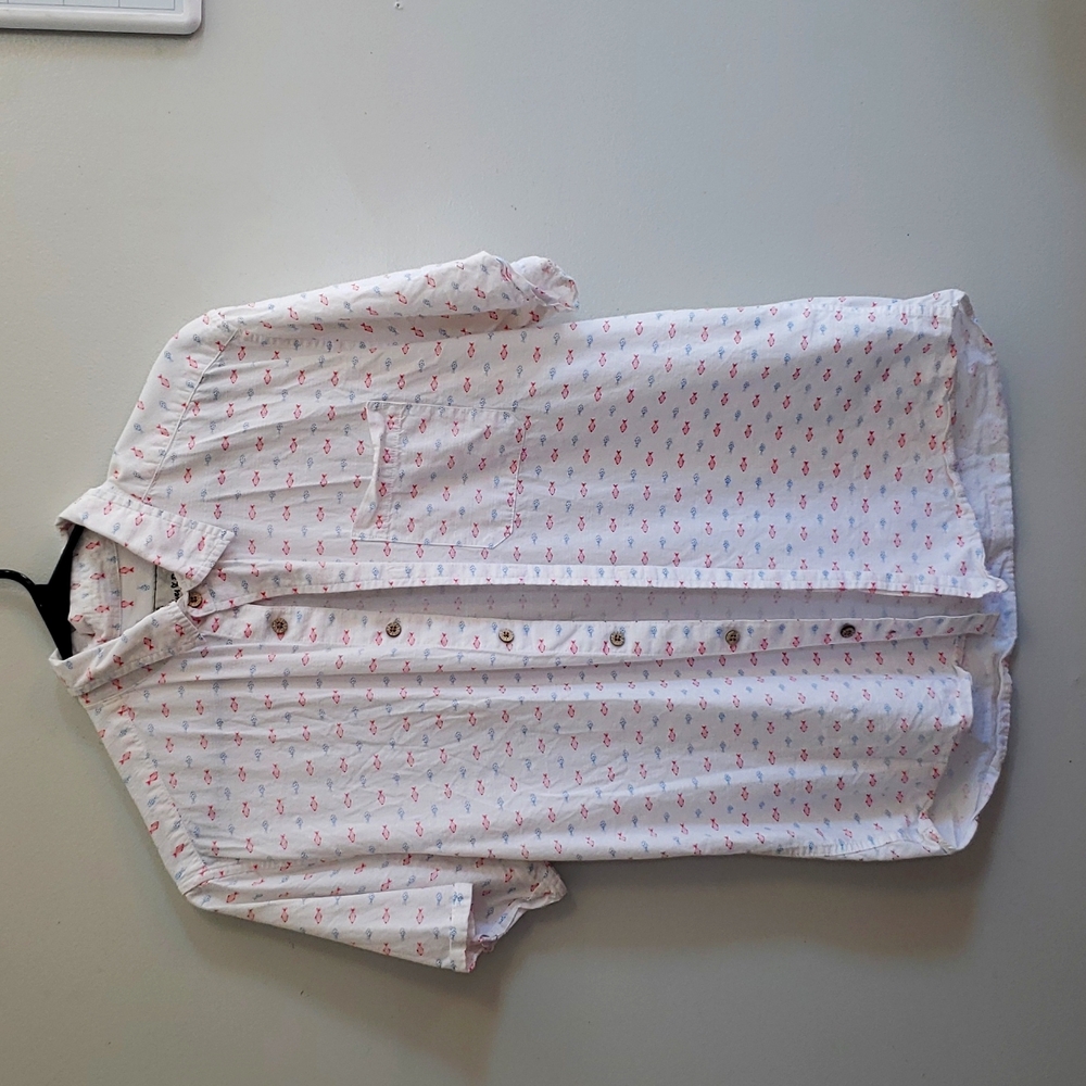 Oliver & Burke button down like new MEDIUM Mens red white and blue